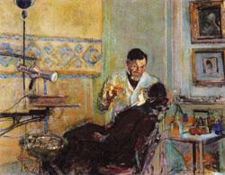 Edouard Vuillard Dr.Georges Viau in His Office Treating Annette Roussel